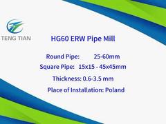 Σιδηροδρομικό εργοστάσιο για την κατασκευή κυκλικών τετραγωνικών σωλήνων από γαλβανισμένο χάλυβα 80 m/min