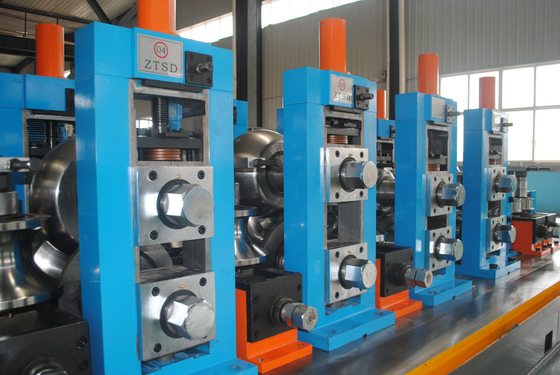 Blue Welded Automatic Tube Mill Production Line 90m/Min Pipe Size 20*20-60*60mm